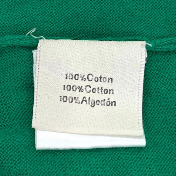 Hermès Green Cotton Knit Short-Sleeve Sweater With White Trim Round Neck Made In - Picture 8 of 8